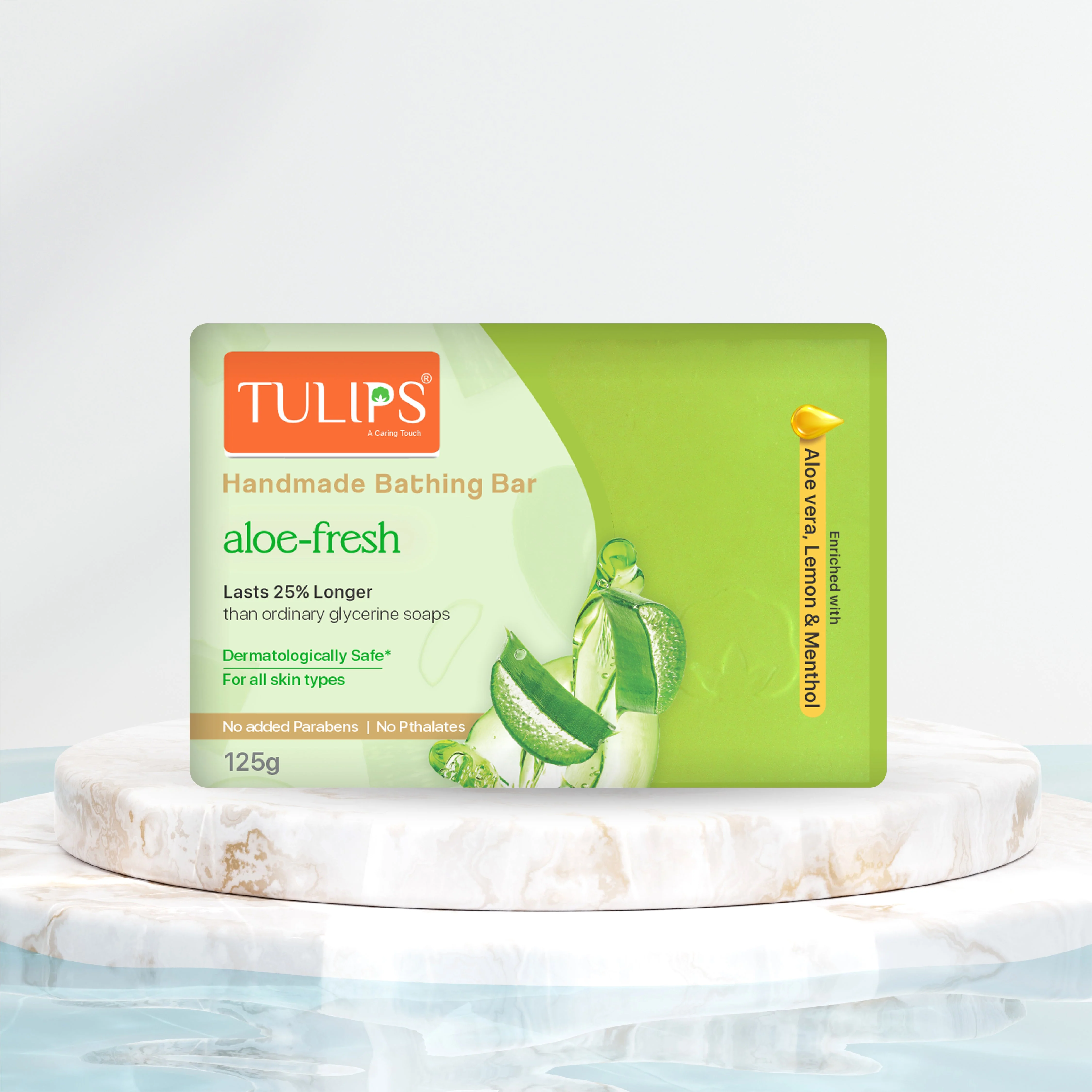 Handmade Bathing Bar – Aloe Fresh (125g) - Image 3