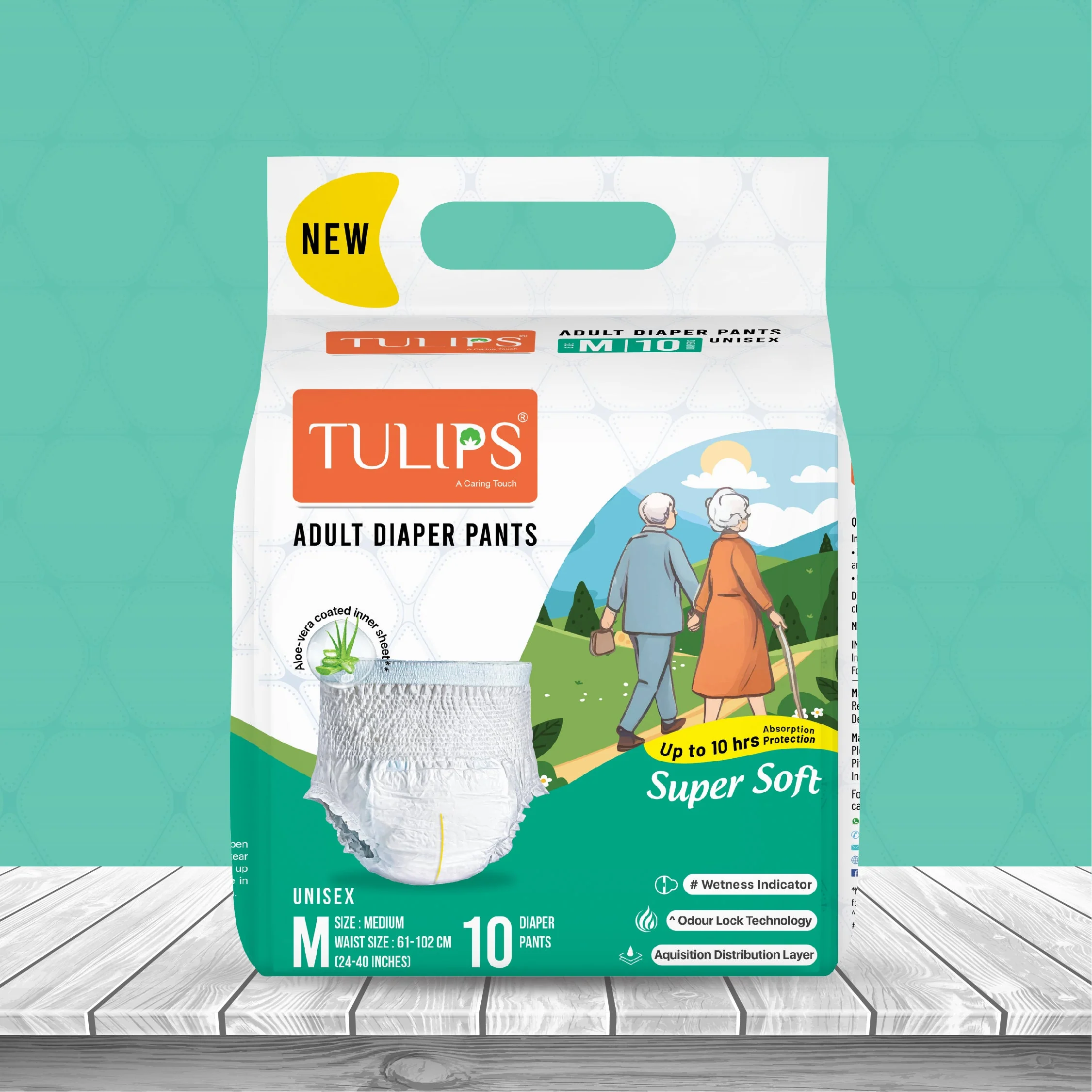 TULIPS Adult Diaper Pants - Protection from Urinary Incontinence (Medium) - Image 7